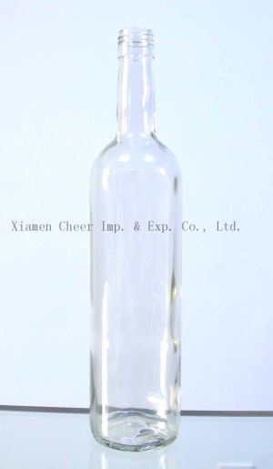 Botella de 750 ml vidrio transparente Bordeaux tornillo acabado (PT750 1147A)